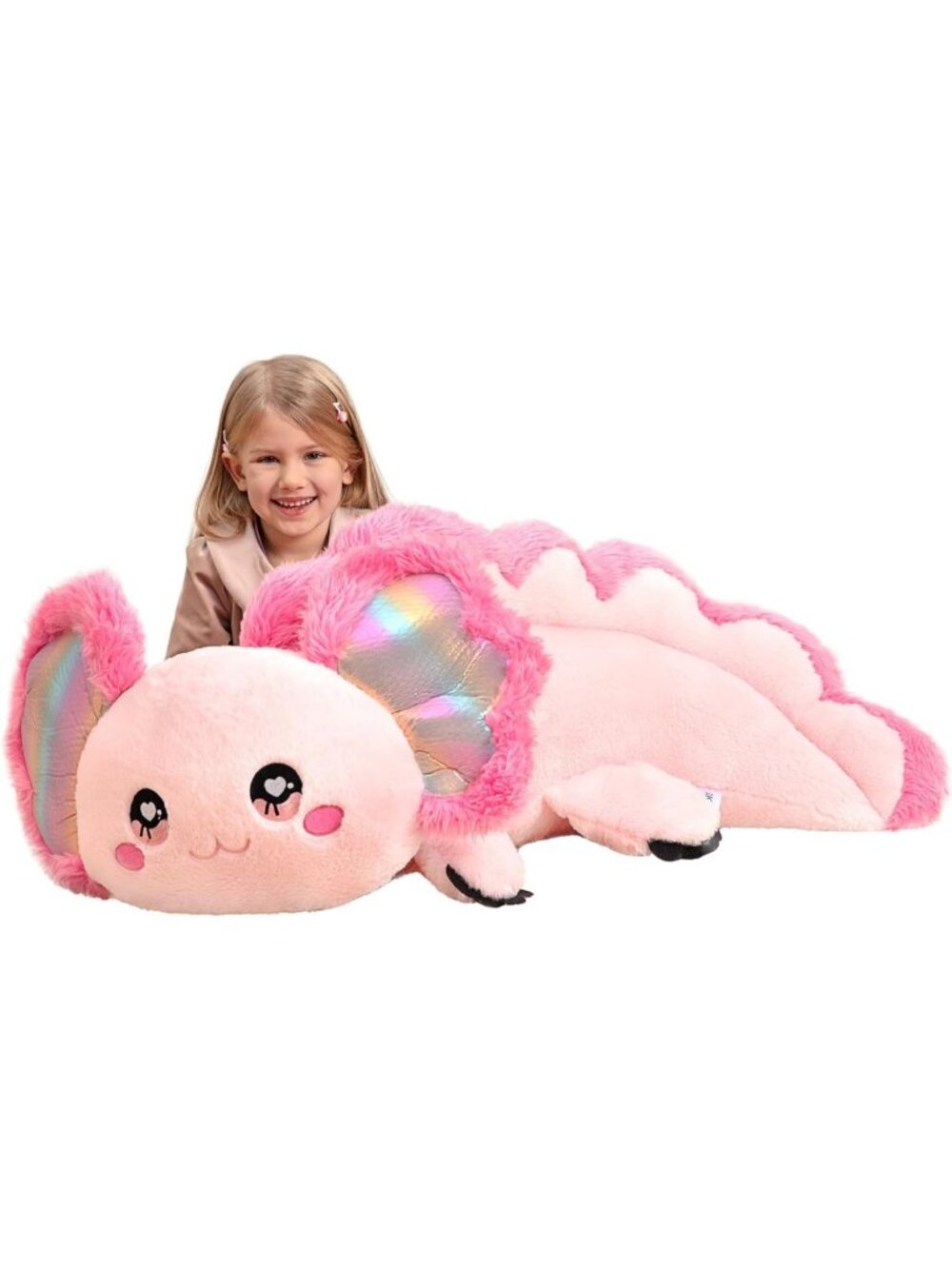 Giant 31.5" Axolotl Plush Toy - Super Soft, Cuddly, Zipper-Free Stuffed Animal